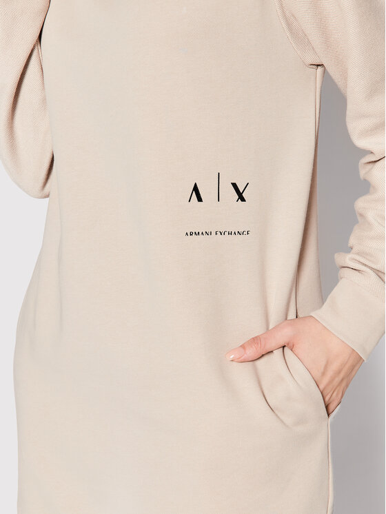 Armani Exchange Armani Exchange Úpletové šaty 6LYA72 YJBSZ 1768 Béžová Regular Fit