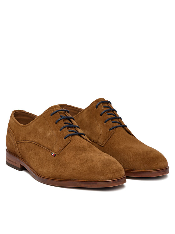 Tommy Hilfiger Tommy Hilfiger Polobotky Hilfiger Suede Dress Shoe FM0FM05776 Hnědá