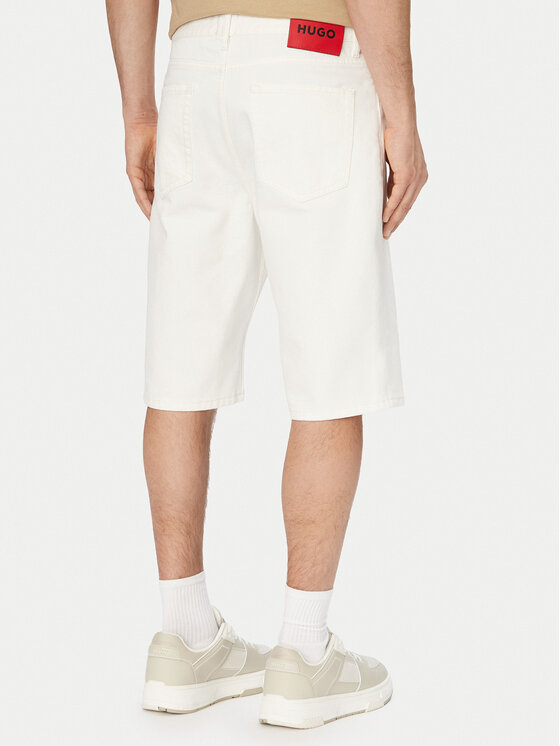 HUGO HUGO Pantaloni scurți de blugi 50561648 Crem Relaxed Fit