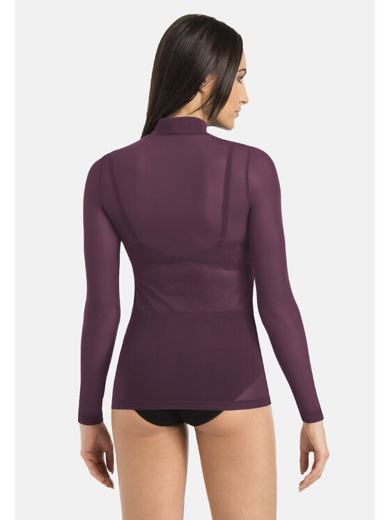 Teyli Teyli Bluzka damski z siateczki Glamour Fioletowy Standard Fit