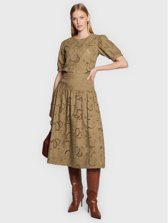 Gonna midi Ingrid 4662831 Marrone Regular Fit