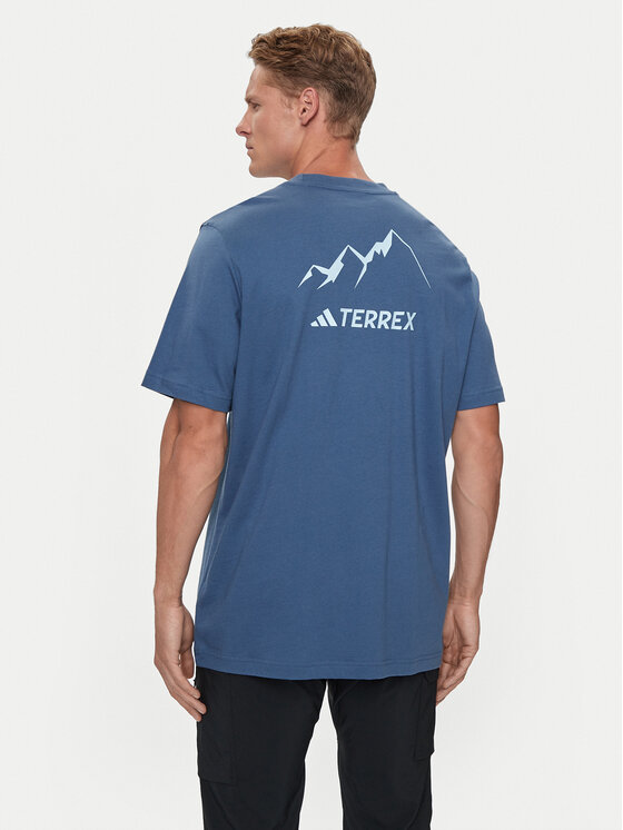 adidas adidas T-Shirt Terrex Graphic MTN 2.0 IM8354 Niebieski Regular Fit