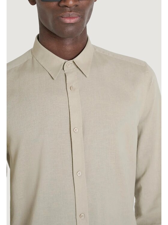 Antony Morato Antony Morato Camicia SHIRT ALICANTE SLIM FIT Beige Shirt Fit