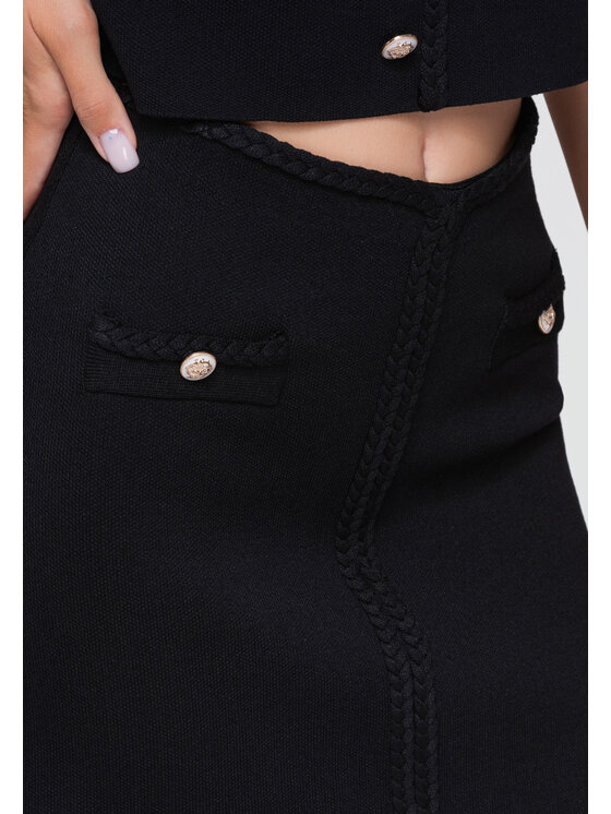 Ombre Ombre Spódnica mini OW-GL-E0020 Czarny Slim Fit