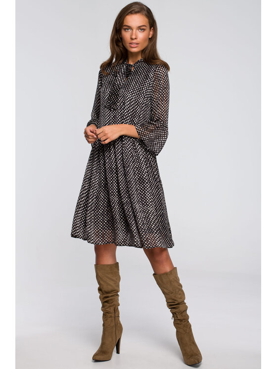 Stylove Stylove Každodenné šaty S237 Čierna Regular Fit