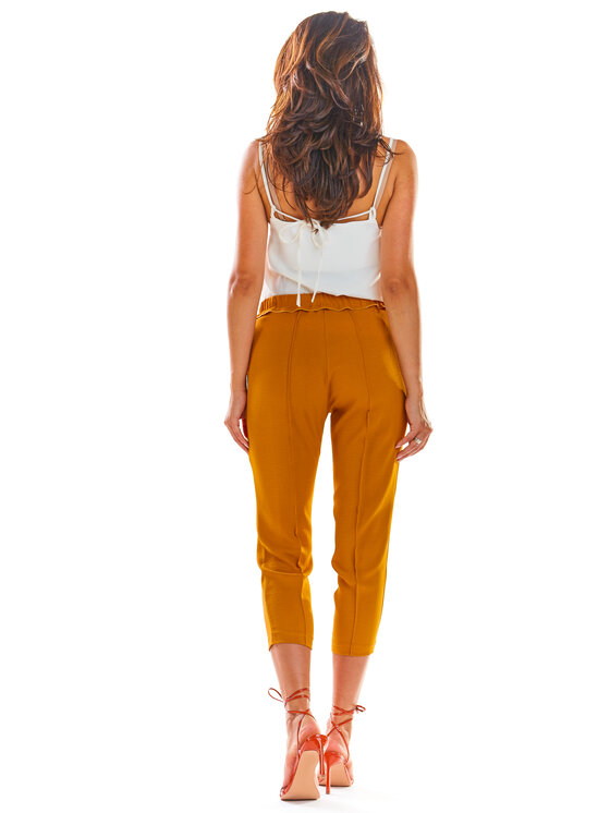 Awama Awama Spodnie damskie A306 Brązowy Basic Fit