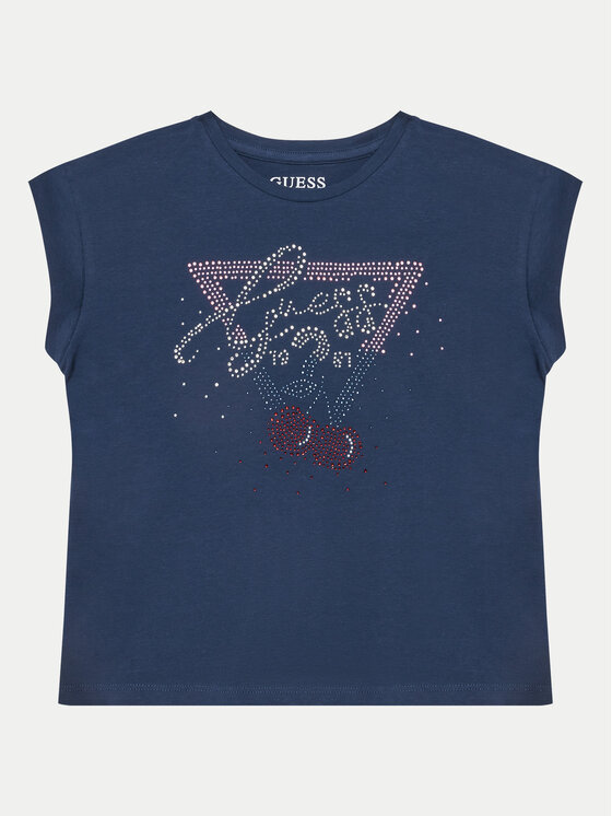 Guess Guess Póló J5GI01 K6YW4 Sötétkék Boxy Fit