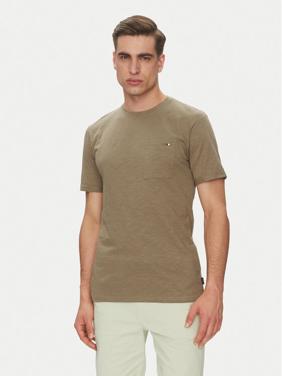 INDICODE Tričko Inandorra 41-104 Kaki Regular Fit