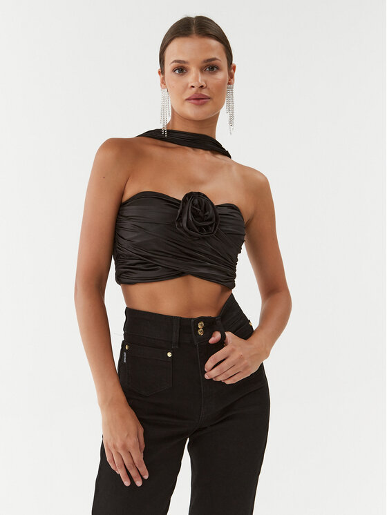 ROTATE ROTATE Marškinėliai Coated 111021100 Juoda Cropp Fit