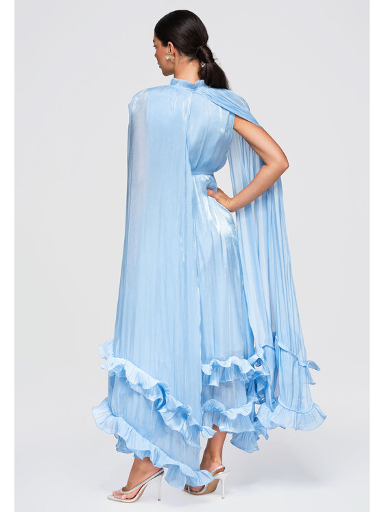 Ombre Ombre Sukienka wieczorowa LA-OM-DLR405 Niebieski Loose Fit