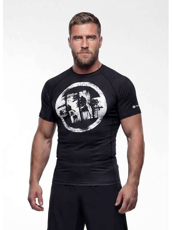 PITBULL PITBULL Koszulka techniczna LOGO PALMS Czarny Regular Fit
