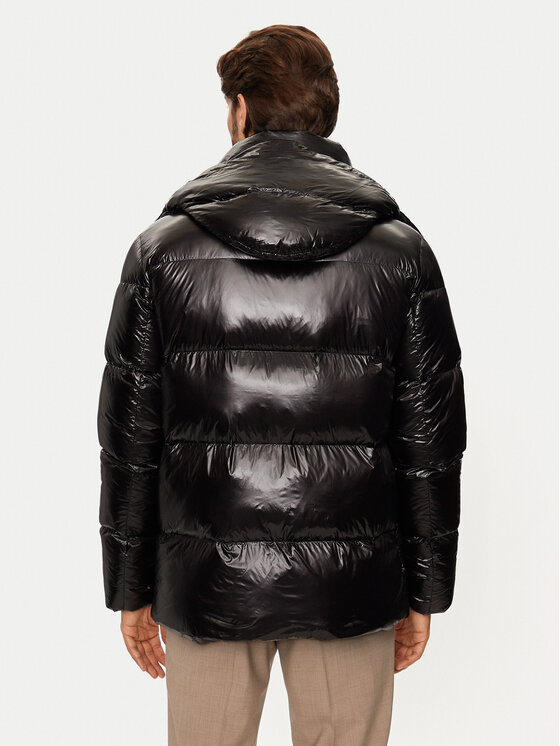 Hetregó Hetregó Пухено яке Justin 8N562 Черен Regular Fit
