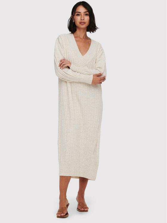 ONLY ONLY Плетена рокля New Tessa 15236372 Бежов Regular Fit