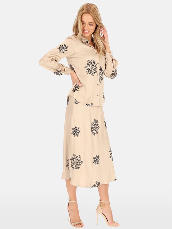 Perso Perso Bluzka CHLE243777F Beżowy Regular Fit