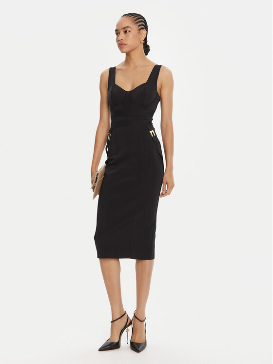Elisabetta Franchi Elisabetta Franchi Koktel haljina AB-810-56E2-V520 Crna Regular Fit