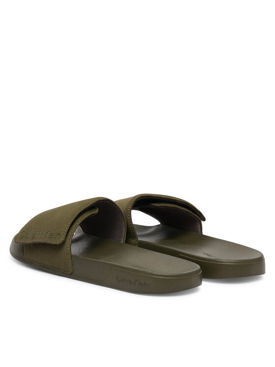 Calvin Klein Calvin Klein Klapki Ess Slide Adj Monobrand Cv HM0HM02115 Zielony