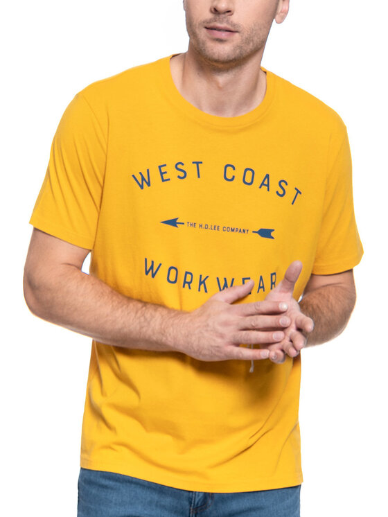 Lee Lee T-Shirt WORKWEAR TEE Żółty Regular Fit