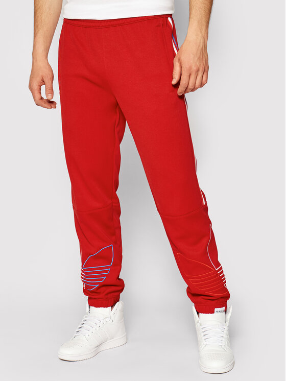 adidas pantaloni tuta rossi
