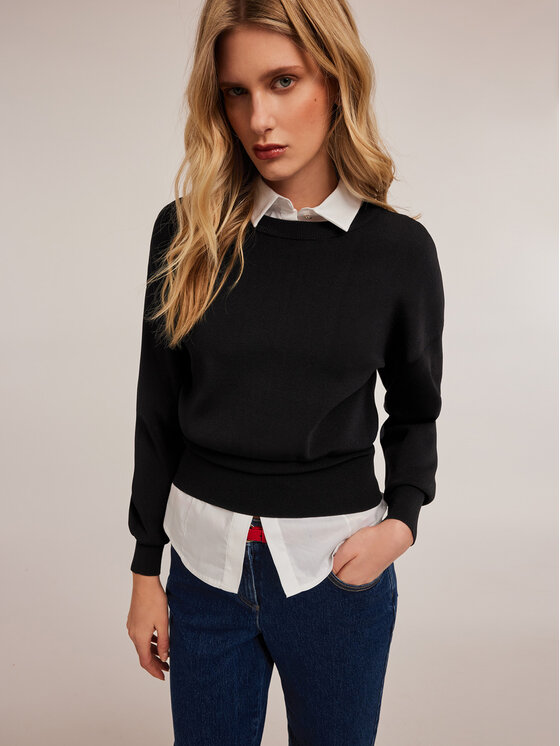 Motivi Motivi Sweter M147W003182N033 Czarny Regular Fit