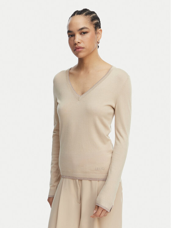 Liu Jo Pulover WA6282 MS49I Bej Regular Fit