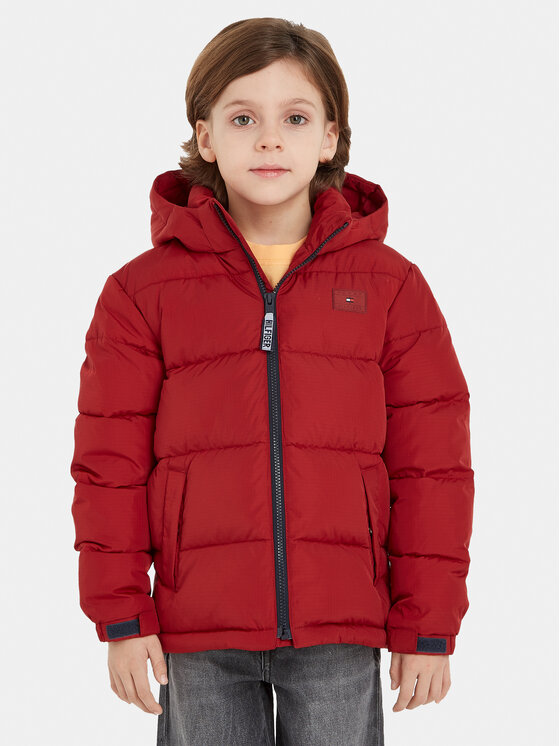Dětská Zimní bunda Tommy Hilfiger, Velikost:10Y, Barva: Bordó, Alaska KS0KS00402 D