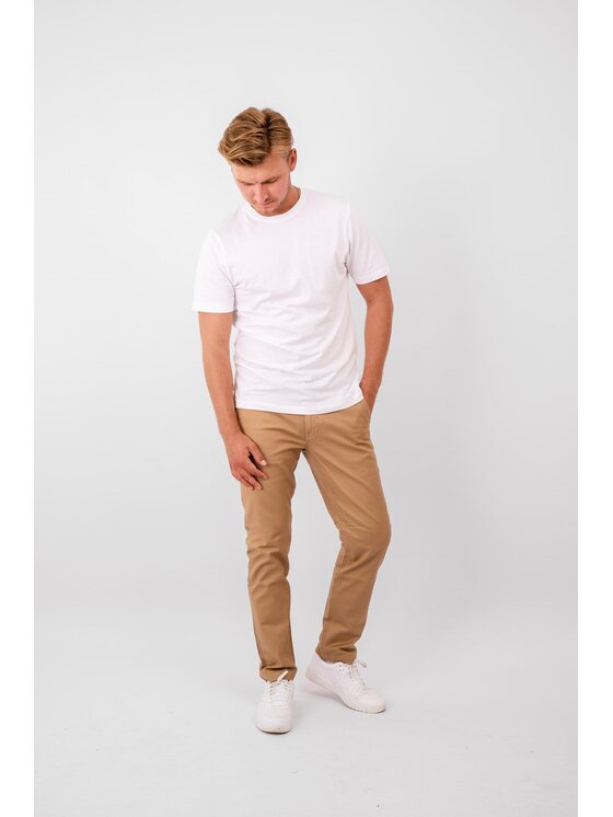 TeeShoppen TeeShoppen Chinosy 'Perform Collection' Beżowy Regular Fit