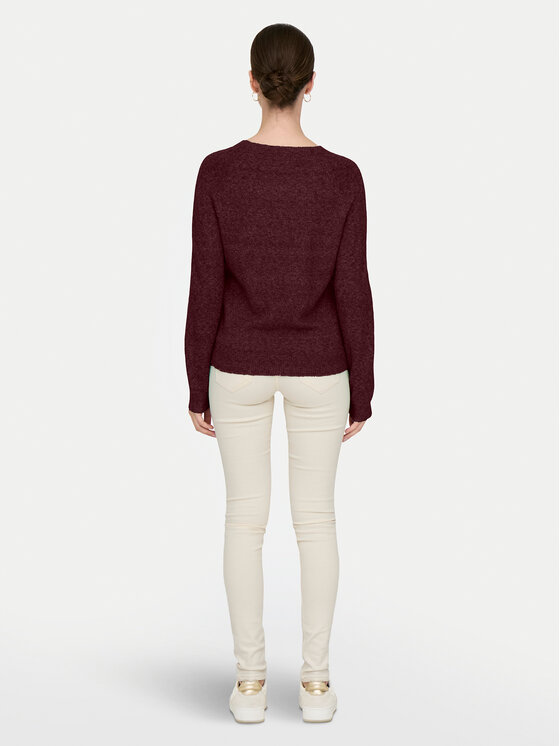 ONLY ONLY Džemper Rica 15204279 Tamnocrvena Regular Fit