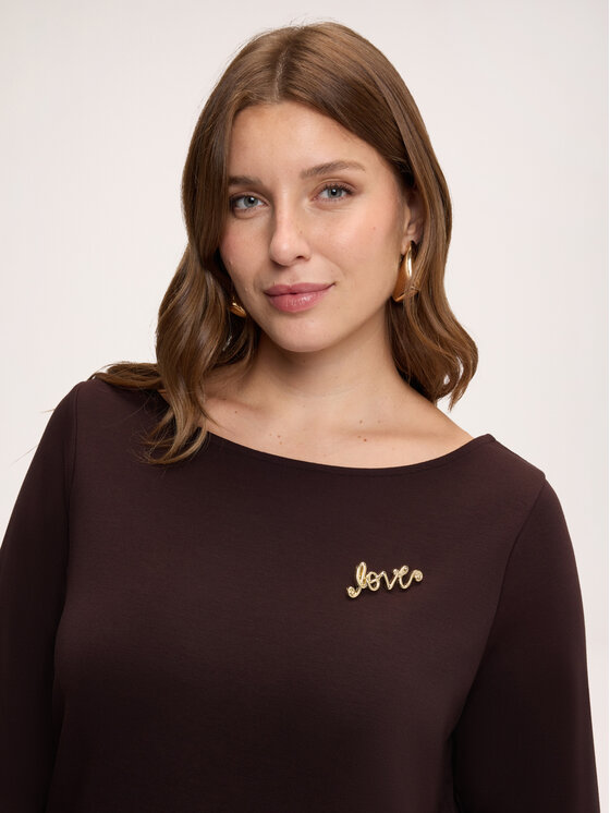 Fiorella Rubino Fiorella Rubino T-shirt G800L009298N022 Marrone Flared Fit