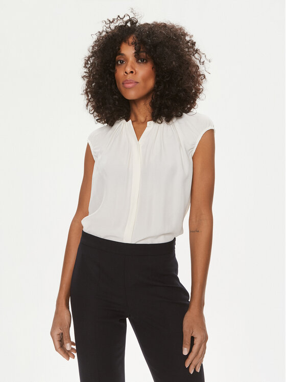BOSS Boss Bluza Berika 50491355 Bela Regular Fit