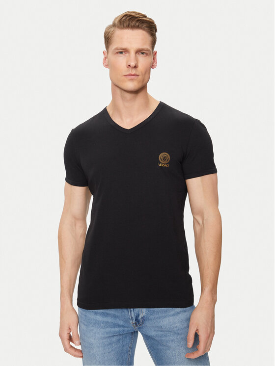 Versace Versace 2er-Set T-Shirts AU10193 Schwarz Slim Fit