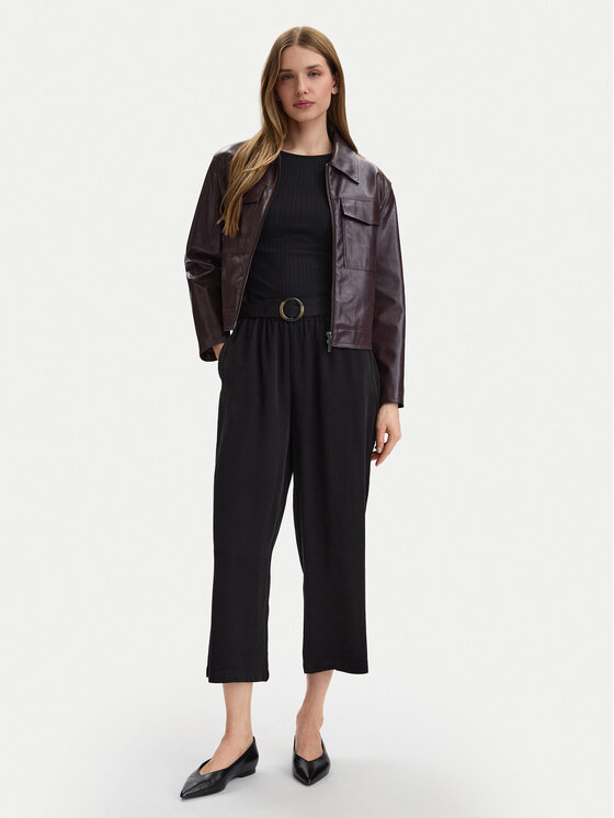 Vero Moda Vero Moda Culottes nohavice Bree 10341670 Čierna Cropped Fit