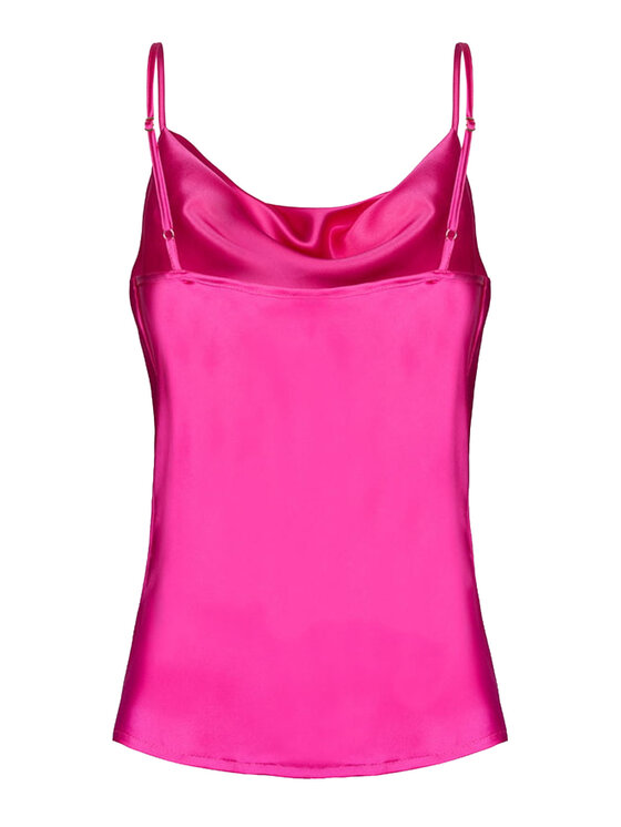 Cat&Cat Cat&Cat Top jedwabny z dekoltem woda Różowy Regular Fit