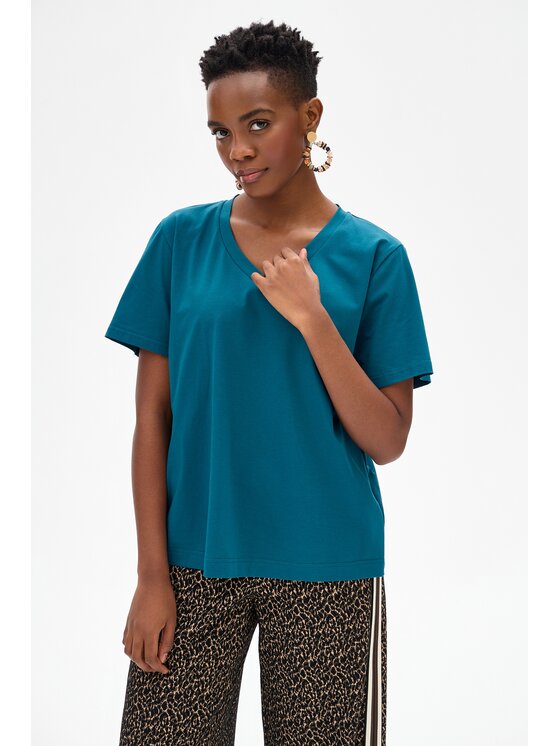 blue shadow blue shadow T-Shirt Mango Niebieski Regular Fit