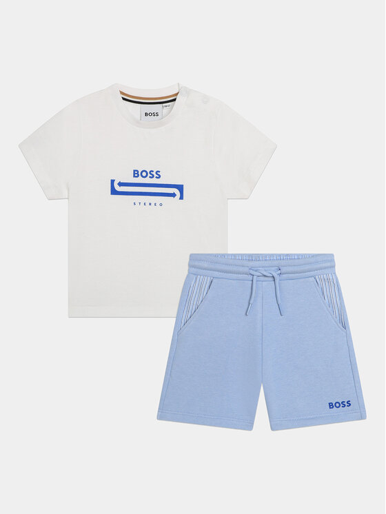 Boss Set tricou și pantaloni scurți J50626 M Albastru Regular Fit