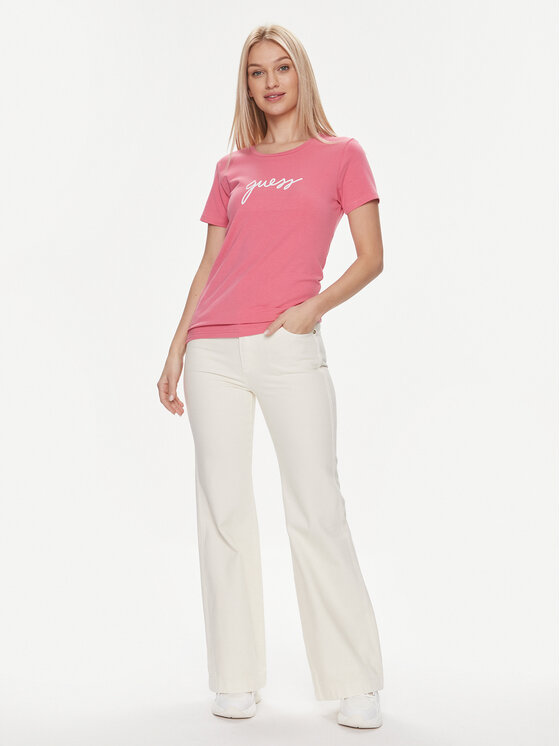 Guess Guess Marškinėliai Carrie O4RM09 KBBU1 Balta Regular Fit
