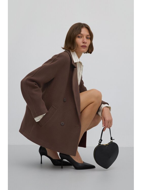 Estro Estro Παλτό μεταβατικό ER00118640 Καφέ Loose Fit