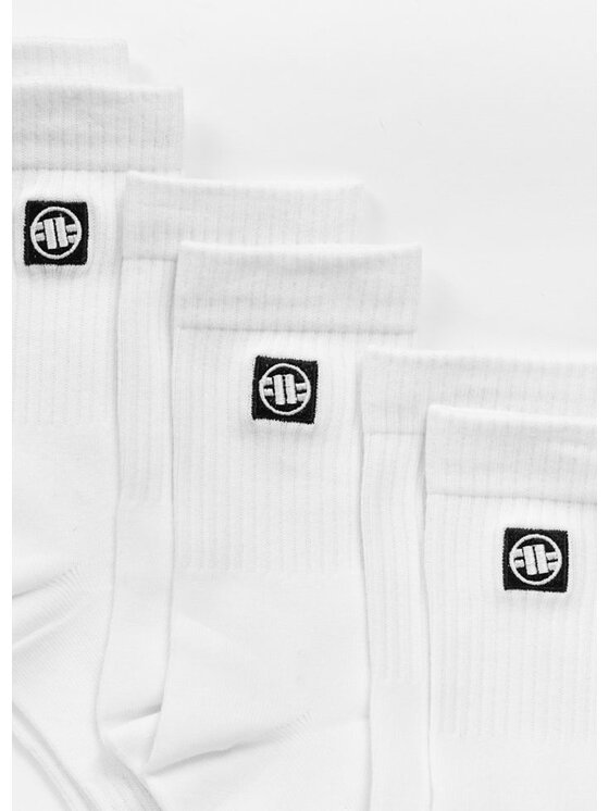 PITBULL PITBULL Skarpety długie High Ankle Logo Biały