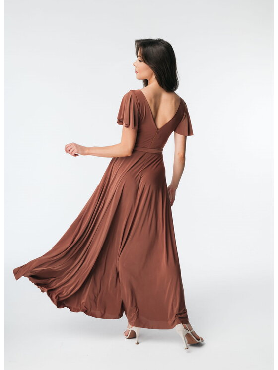 Aurora Aurora Sukienka wieczorowa Abelia karmel Brązowy Feminine Fit