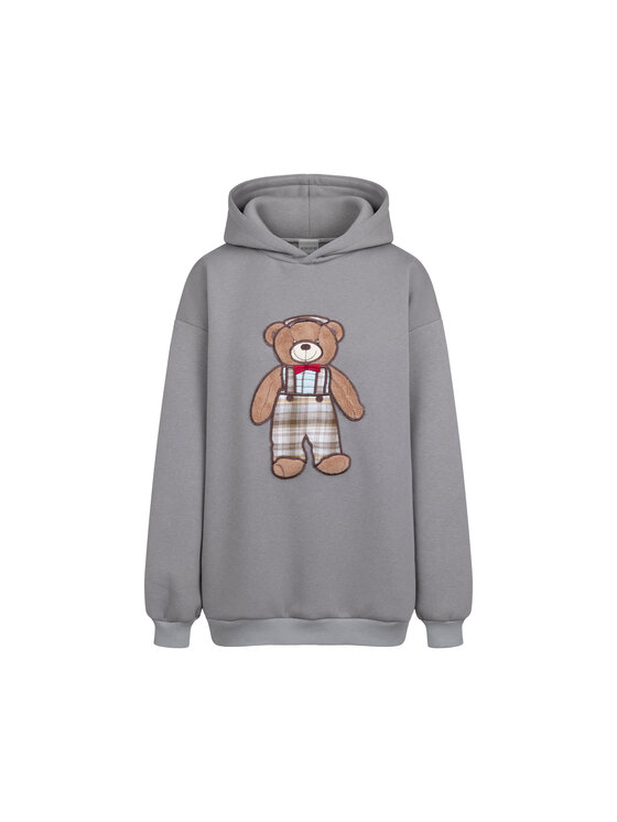 Bluza, rozmiar L/XL, Szary, Bluza oversize Arthur Teddy dla mamy i taty z kapturem