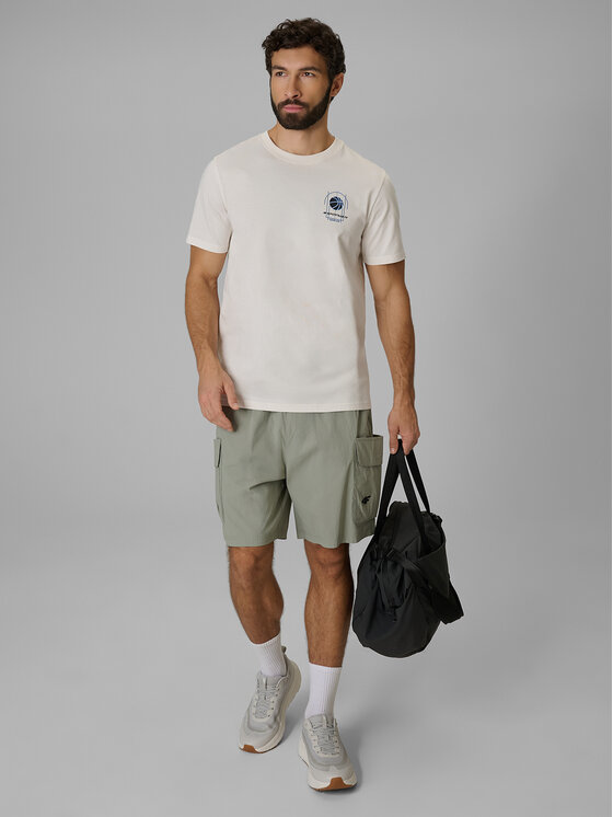 4F 4F T-Shirt ESSENTIALS Kremowy Regular Fit
