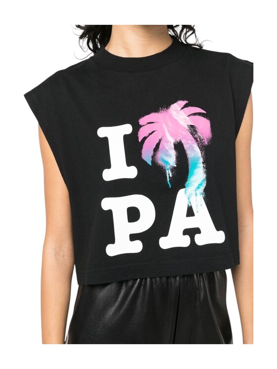 Palm Angels Palm Angels Top pwac011s23jer0011084 Nero Regular Fit