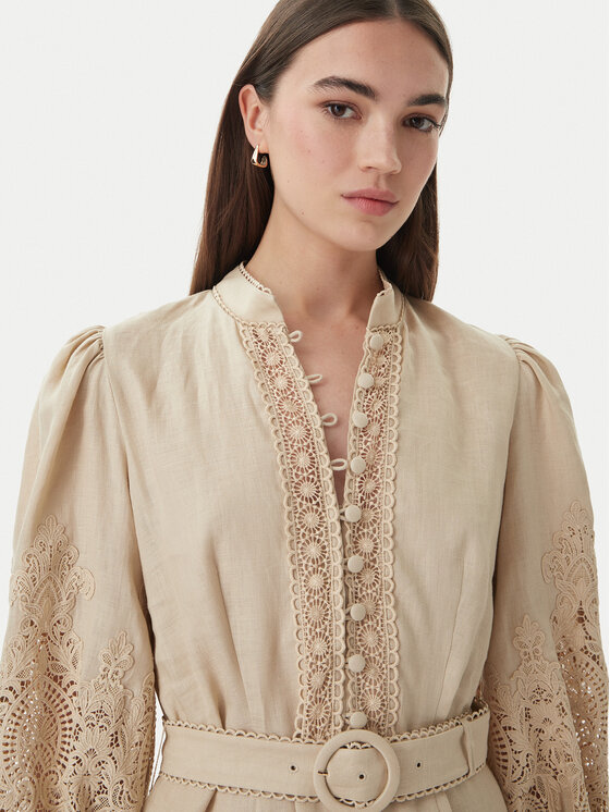 Luisa Spagnoli Luisa Spagnoli Коктейлна рокля Provina 542925 Бежов Regular Fit