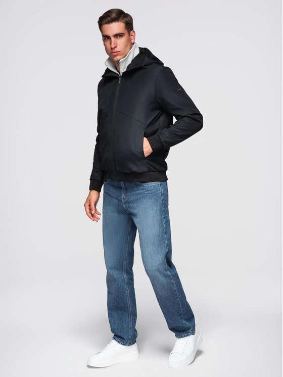 Ombre Ombre Kurtka przejściowa C640 Czarny Regular Fit