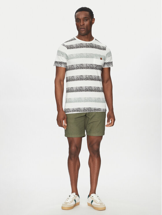 INDICODE INDICODE Šortky z materiálu Wamo 70-728 Zelená Slim Fit