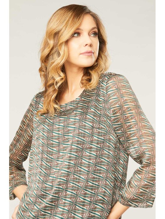QUIOSQUE QUIOSQUE Bluzka 19-TK-205 Zielony Regular Fit