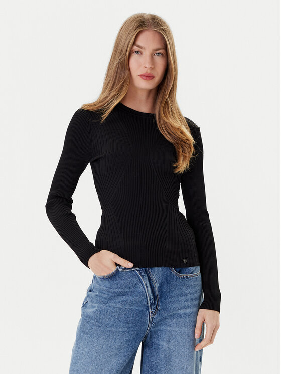 Guess Guess Pulover W5YR08 Z0040 Negru Slim Fit