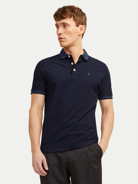 Jack & Jones Polokošeľa Paulos 12136668 Tmavomodrá Slim Fit
