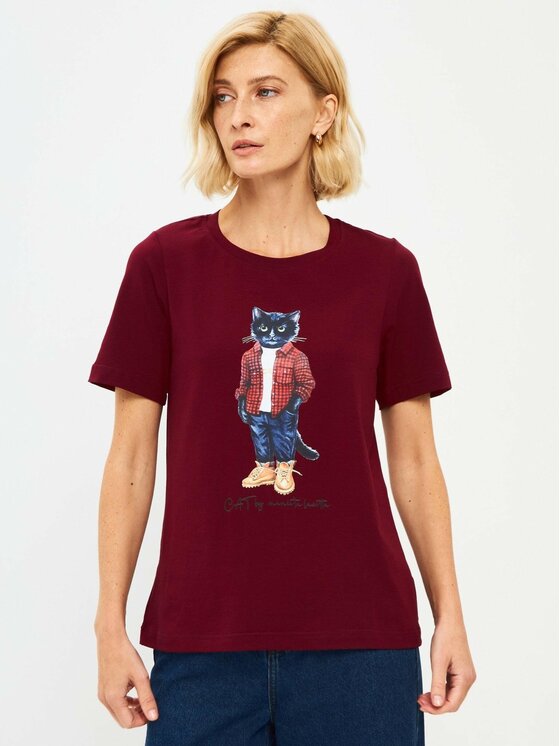 CAT by maniita lacitta CAT by maniita lacitta T-Shirt Printed T-shirt Czerwony Regular Fit