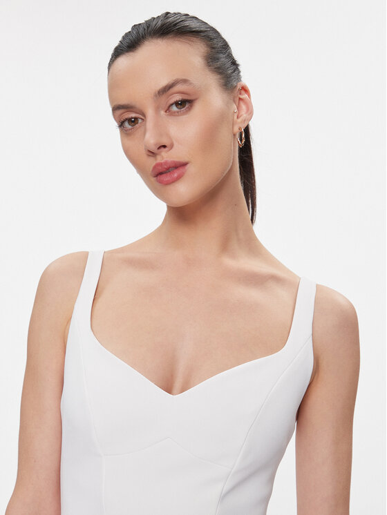 Elisabetta Franchi Elisabetta Franchi Kokteilinė suknelė AB-544-41E2-V360 Balta Slim Fit