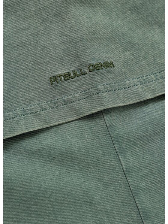 PITBULL PITBULL T-Shirt Koszulka męska Denim Washed MT. FUJI 3XL Zielony Regular Fit
